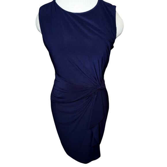 Lauren Ralph Lauren Navy Draped Sheath Dress – Size 6 – NWT - Picture 2 of 7